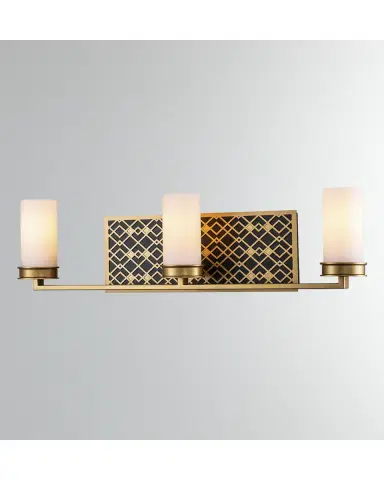 Lucas + McKearn Ziggy 3-Light Bath Bar Sconce, Lacquered Gold | Thumbnail 2 Lucas + McKearn Ziggy 3-Light Bath Bar Sconce, Lacquered Gold | Thumbnail 2