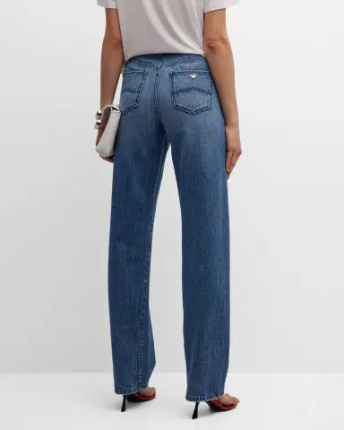 Emporio Armani Relaxed Straight-Leg High-Rise Jeans | Thumbnail 6 Emporio Armani Relaxed Straight-Leg High-Rise Jeans | Thumbnail 6