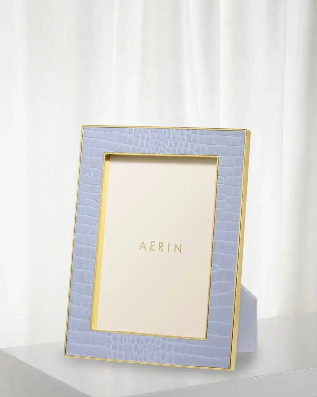 AERIN Classic Crocodile Leather Frame, 5x7