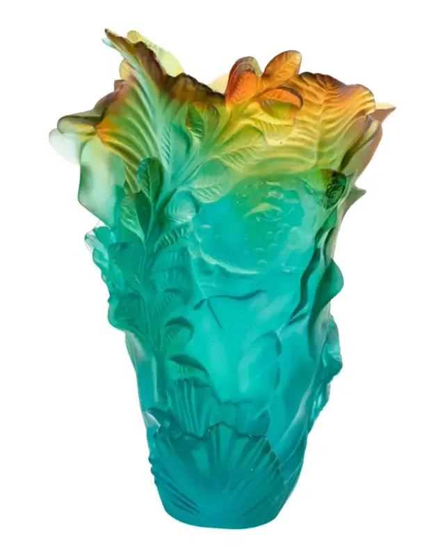 Daum Tropical Voyage Leopard Vase