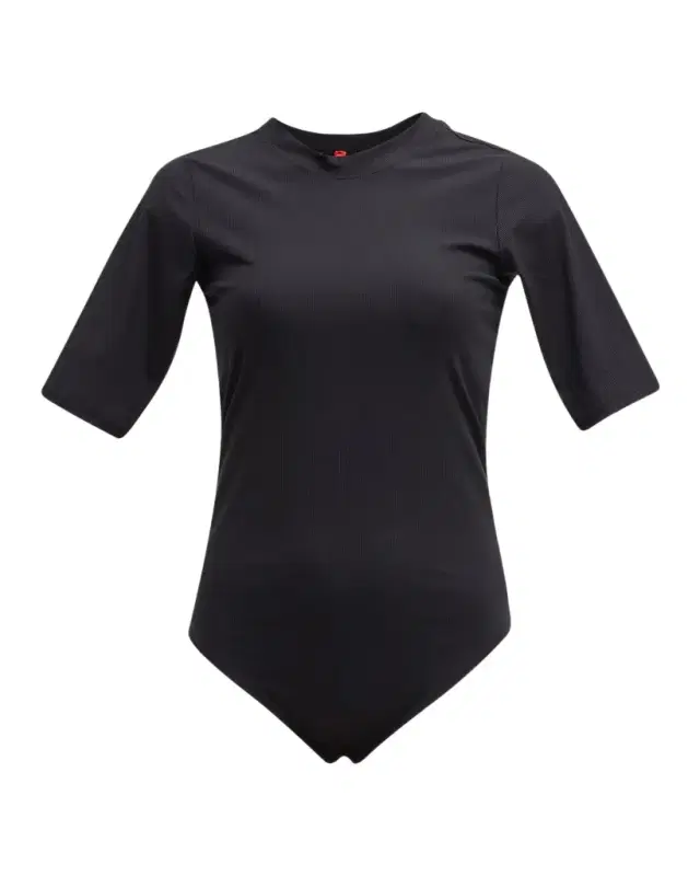 Suit Yourself Ribbed Short-Sleeve Bodysuit