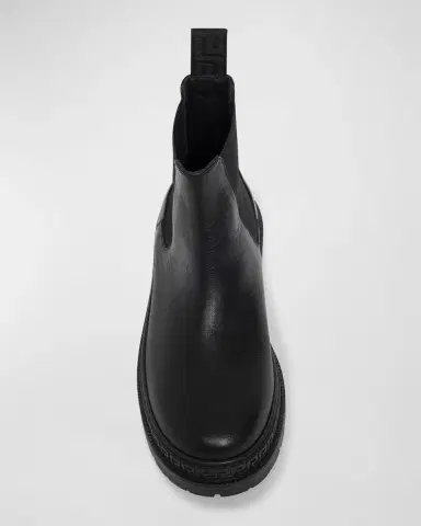 Versace Girl's Greca Calf Leather Chelsea Boots, Kids | Thumbnail 5 Versace Girl's Greca Calf Leather Chelsea Boots, Kids | Thumbnail 5