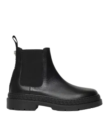 Versace Girl's Greca Calf Leather Chelsea Boots, Kids | Thumbnail 1 Versace Girl's Greca Calf Leather Chelsea Boots, Kids | Thumbnail 1