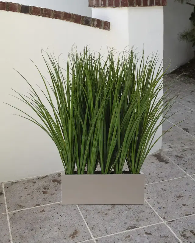 NDI Faux Grass In Grey Trough, 38"T