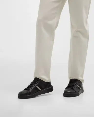 Bally Men's Moony Lizard-Embossed Leather Low-Top Sneakers | Thumbnail 2