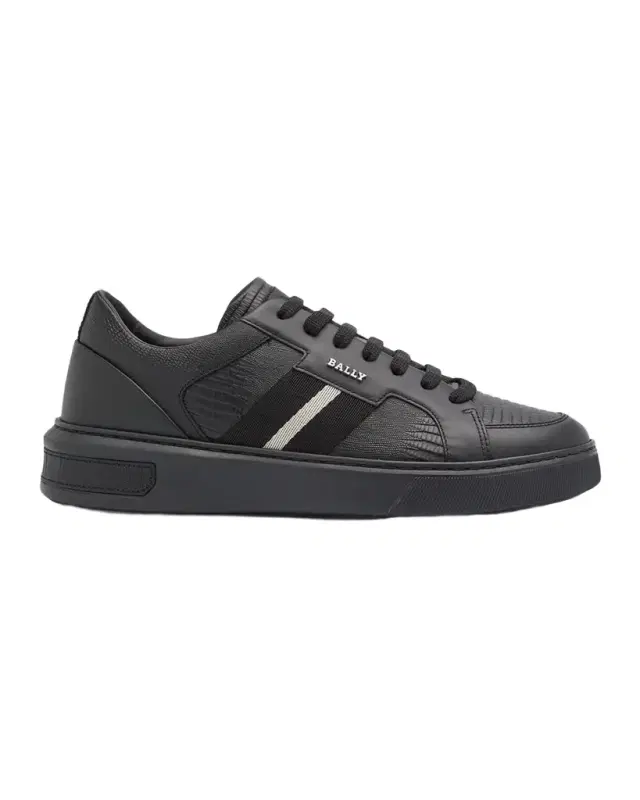 Men 's Moony Lizard-Embossed Leather Low-Top Sneakers