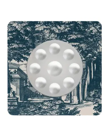 FORNASETTI Square Frame With Bubbles Mirror - Giardino Settecentesco Blue Ivory | Thumbnail 1 FORNASETTI Square Frame With Bubbles Mirror - Giardino Settecentesco Blue Ivory | Thumbnail 1