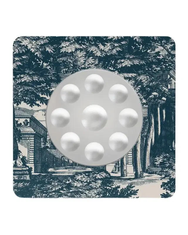 Fornasetti Square Frame With Bubbles Mirror - Giardino Settecentesco Blue