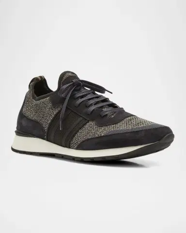 Brioni Men's Knit Runner Sneakers | Thumbnail 2