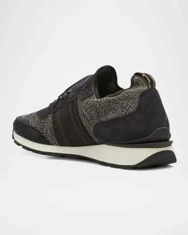 Brioni Men's Knit Runner Sneakers | Thumbnail 3