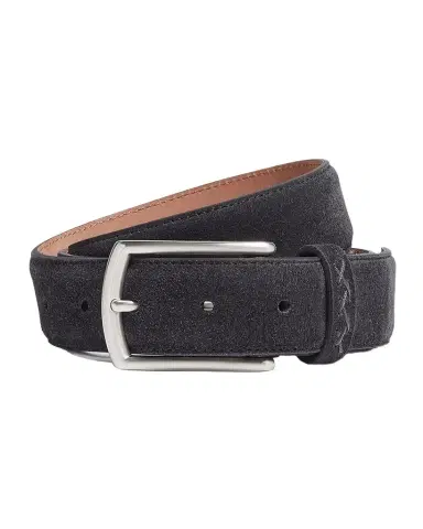 Zegna Men's Triple Stitch Leather Belt | Thumbnail 1