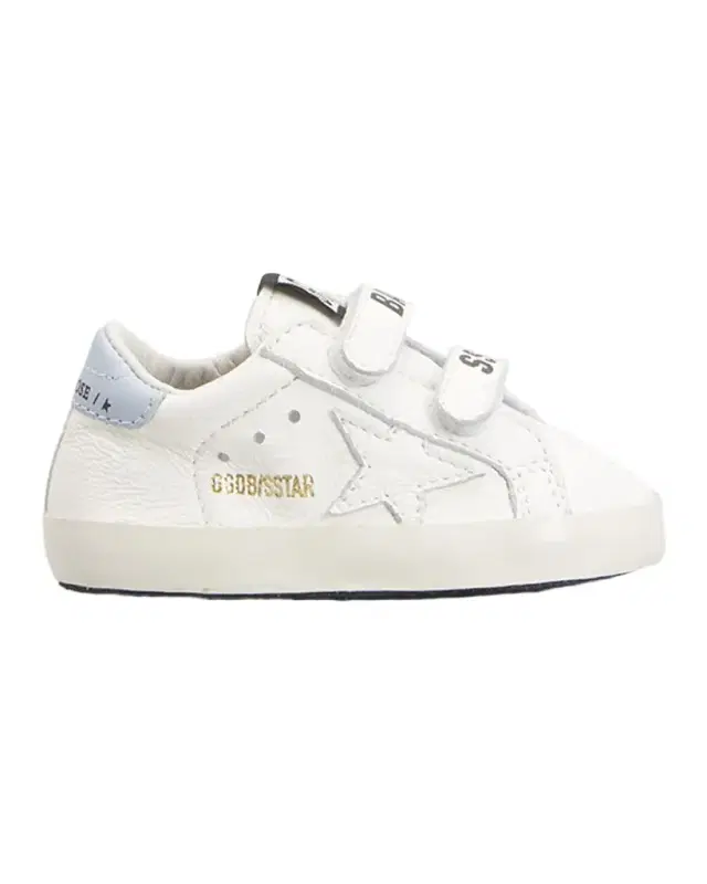 Girl 's Old School Leather Grip-Strap Sneakers, Baby