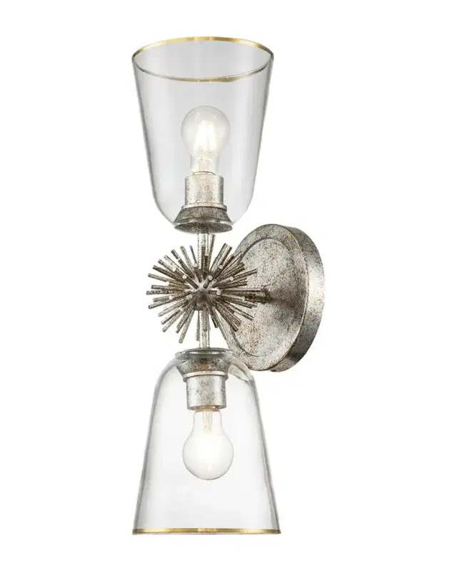 Lucas + McKearn Staring 2-Light Sconce in Gold Leaf