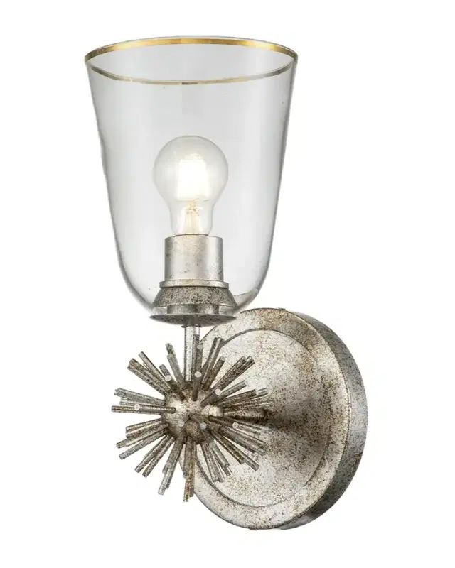 Lucas McKearn Staring 1-Light Sconce in Silver Leaf