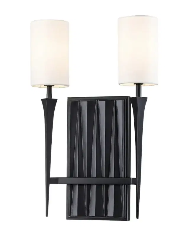 Lucas + McKearn Crest 2-Light Black Sconce