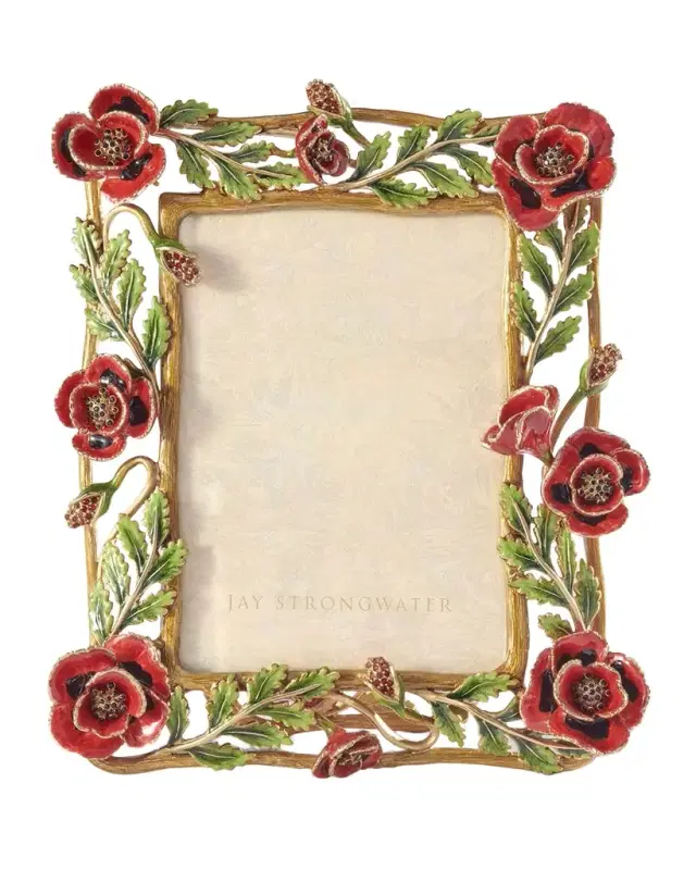 Jay Strongwater Poppy Picture Frame, 5" x 7"