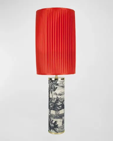 FORNASETTI Giardino Settecentesco 17" Cylindrical Lamp Base | Thumbnail 4 FORNASETTI Giardino Settecentesco 17" Cylindrical Lamp Base | Thumbnail 4