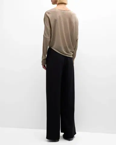 Emporio Armani Draped Dolman-Sleeve Asymmetric Blouse | Thumbnail 4