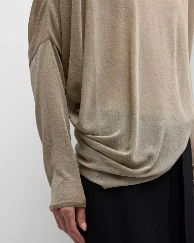 Emporio Armani Draped Dolman-Sleeve Asymmetric Blouse | Thumbnail 5
