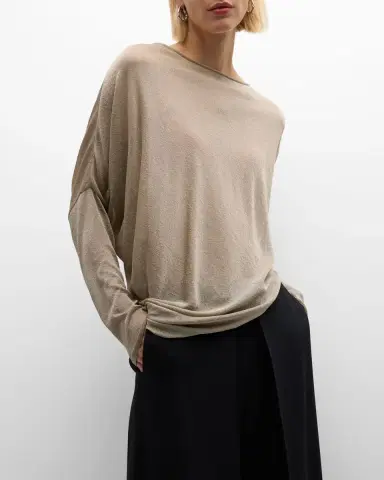 Emporio Armani Draped Dolman-Sleeve Asymmetric Blouse | Thumbnail 7