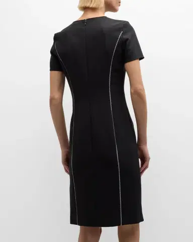 Emporio Armani Embellished Short-Sleeve Techno Cady Dress | Thumbnail 5