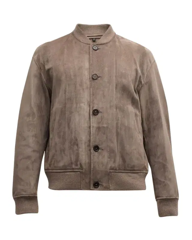 Men 's Suede Blouson Jacket