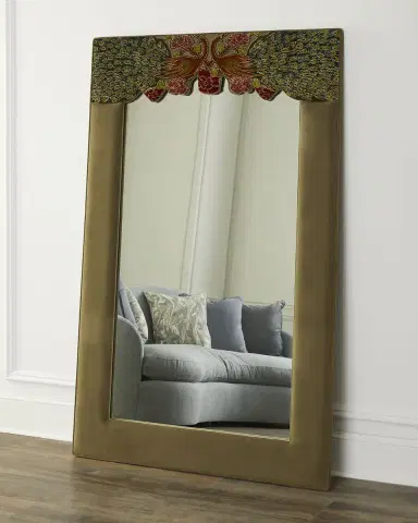 Haute House Peacock Floor Mirror, Sage | Thumbnail 1 Haute House Peacock Floor Mirror, Sage | Thumbnail 1