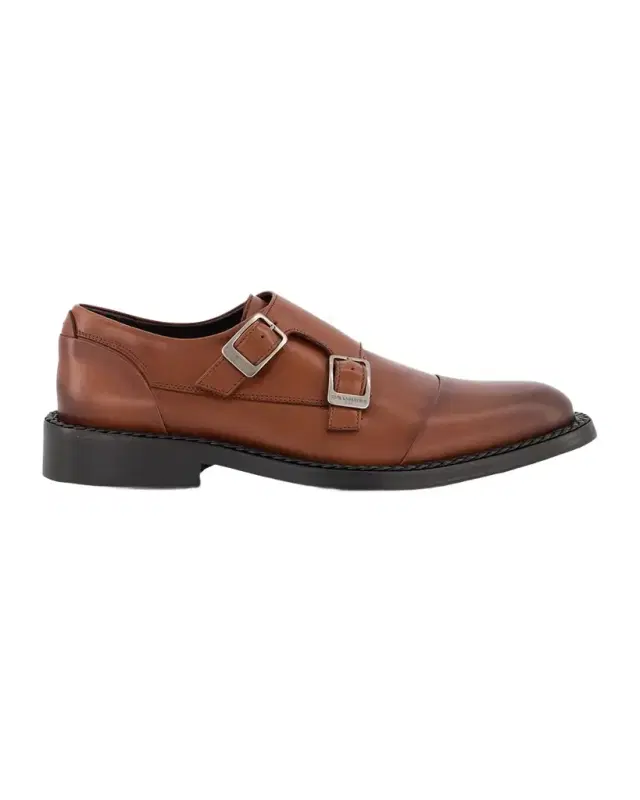 Men 's Cap Toe Double Monk Strap Loafers