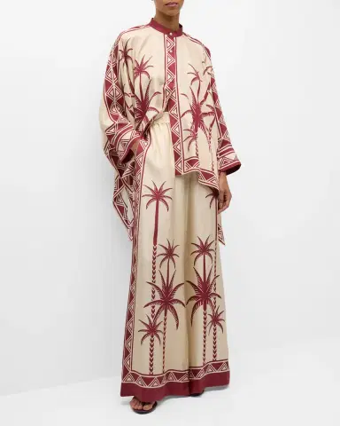La DoubleJ Placed-Print Wide-Leg Silk Palazzo Pants | Thumbnail 2 La DoubleJ Placed-Print Wide-Leg Silk Palazzo Pants | Thumbnail 2