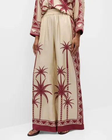 La DoubleJ Placed-Print Wide-Leg Silk Palazzo Pants | Thumbnail 4 La DoubleJ Placed-Print Wide-Leg Silk Palazzo Pants | Thumbnail 4