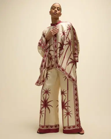 La DoubleJ Placed-Print Wide-Leg Silk Palazzo Pants | Thumbnail 5 La DoubleJ Placed-Print Wide-Leg Silk Palazzo Pants | Thumbnail 5