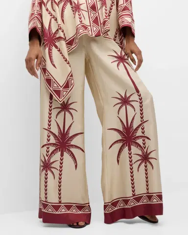 La DoubleJ Placed-Print Wide-Leg Silk Palazzo Pants | Thumbnail 8 La DoubleJ Placed-Print Wide-Leg Silk Palazzo Pants | Thumbnail 8
