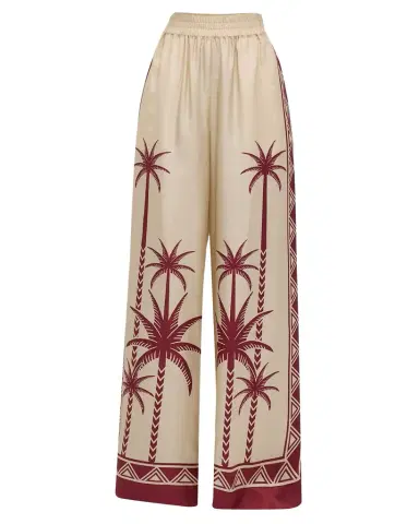 La DoubleJ Placed-Print Wide-Leg Silk Palazzo Pants | Thumbnail 1 La DoubleJ Placed-Print Wide-Leg Silk Palazzo Pants | Thumbnail 1