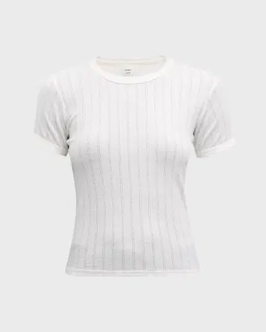 LESET Pointelle Slim Fit Tee | Thumbnail 2