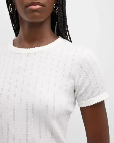 LESET Pointelle Slim Fit Tee | Thumbnail 5