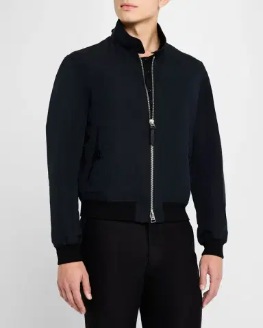 Tom Ford Men's Harrington Fine Poplin Blouson Jacket | Thumbnail 3