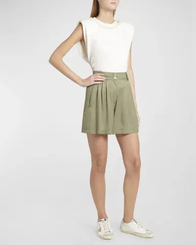Golden Goose Journey Leilah Pleated Viscose-Twill Shorts | Thumbnail 3 Golden Goose Journey Leilah Pleated Viscose-Twill Shorts | Thumbnail 3