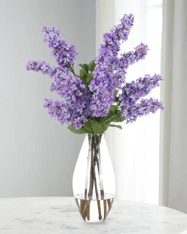 NDI Lilac 30" Faux Floral Arrangement in Glass Vase