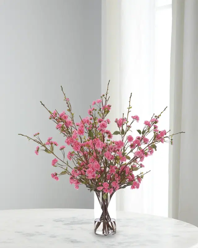 NDI Apple Blossom 41" Faux Floral Arrangement in Glass Cylinder