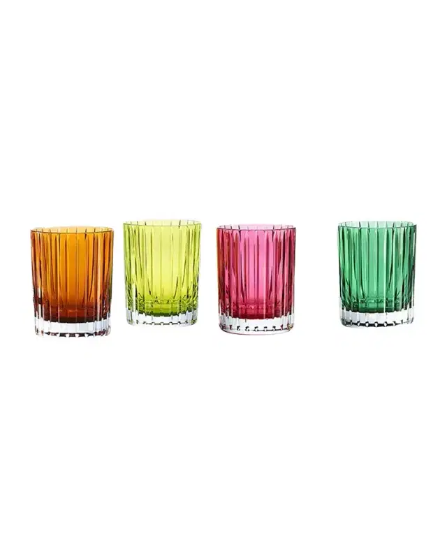 Baccarat Harmonie Colored Double Old-Fashioned Tumblers, Set of 4