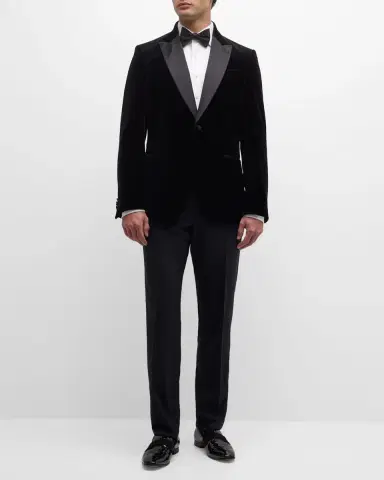 BOSS Men's Velvet Peak-Lapel Dinner Jacket | Thumbnail 2 BOSS Men's Velvet Peak-Lapel Dinner Jacket | Thumbnail 2