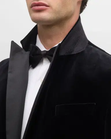 BOSS Men's Velvet Peak-Lapel Dinner Jacket | Thumbnail 7 BOSS Men's Velvet Peak-Lapel Dinner Jacket | Thumbnail 7