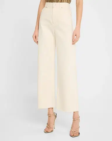 Veronica Beard Taylor Cropped High-Rise Wide Jeans | Thumbnail 4