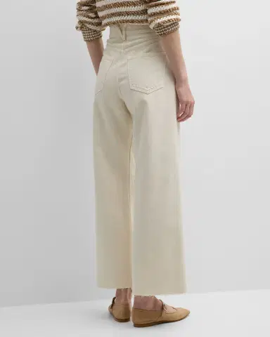 Veronica Beard Taylor Cropped High-Rise Wide Jeans | Thumbnail 6