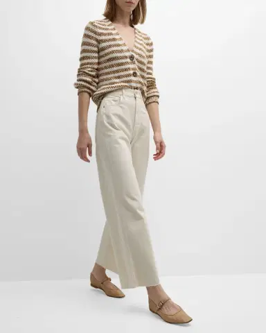 Veronica Beard Taylor Cropped High-Rise Wide Jeans | Thumbnail 7