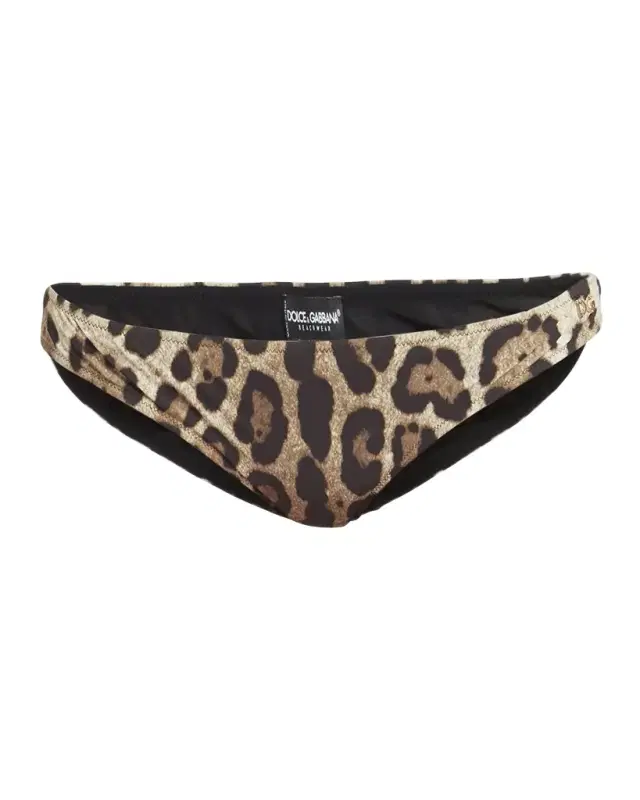 Leopard-Print Bikini Bottoms