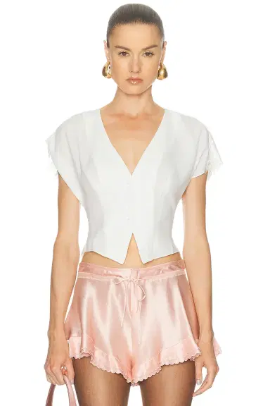 Fleur du Mal Georgette Flounce Top | Thumbnail 1 Fleur du Mal Georgette Flounce Top | Thumbnail 1