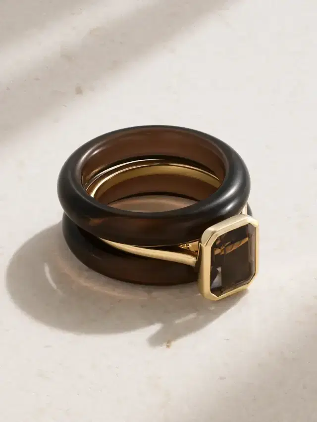 By Pariah Lumen Stack 14-karat Recycled Quartz Ring