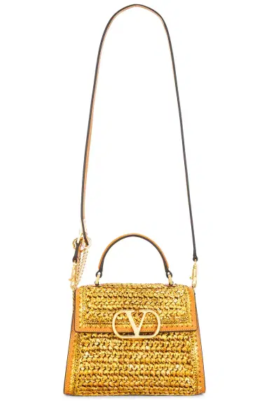 Valentino Garavani Crochet Raffia VSLING Top Handle Bag | Thumbnail 1