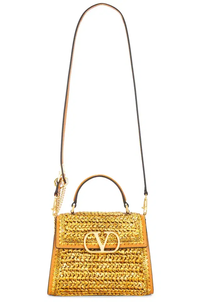 Valentino Garavani Crochet Raffia VSLING Top Handle Bag